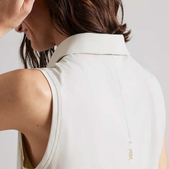 NWT Rhone Course to Court Sleeveless Polo in Sand XS UPF 50+ - Picture 4 of 11